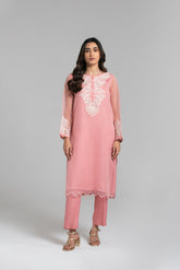 2 Piece Organza Embroidered Suit (FS0035)
